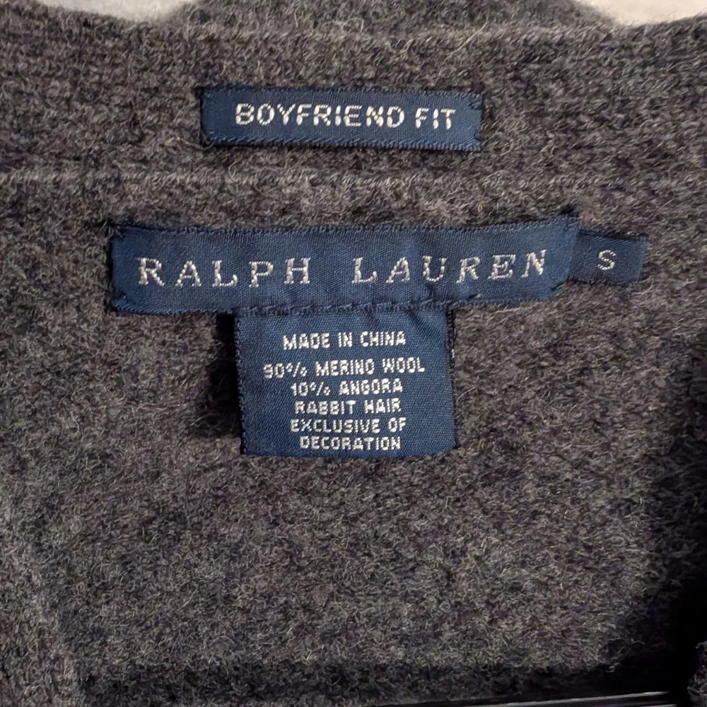 VTG Ralph Lauren Cardigan Kids Gray Wool Angora Sweater Vintage Rabbit Hair READ
